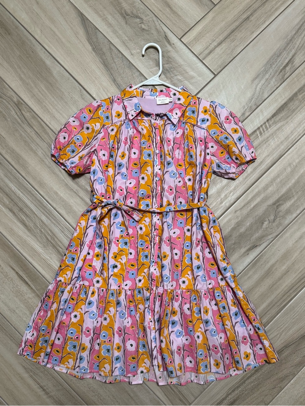 Girls' Pink Floral Tiered Dress - The Mint